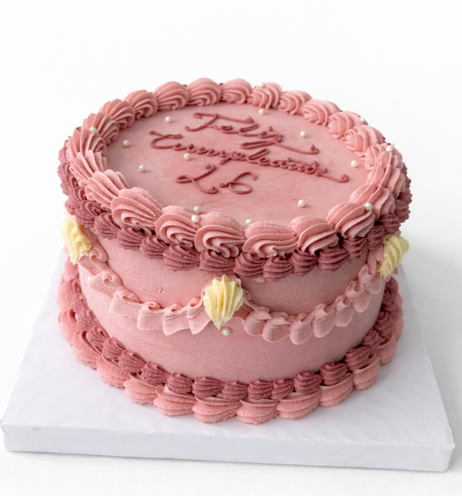 Torta vintage rosada retro