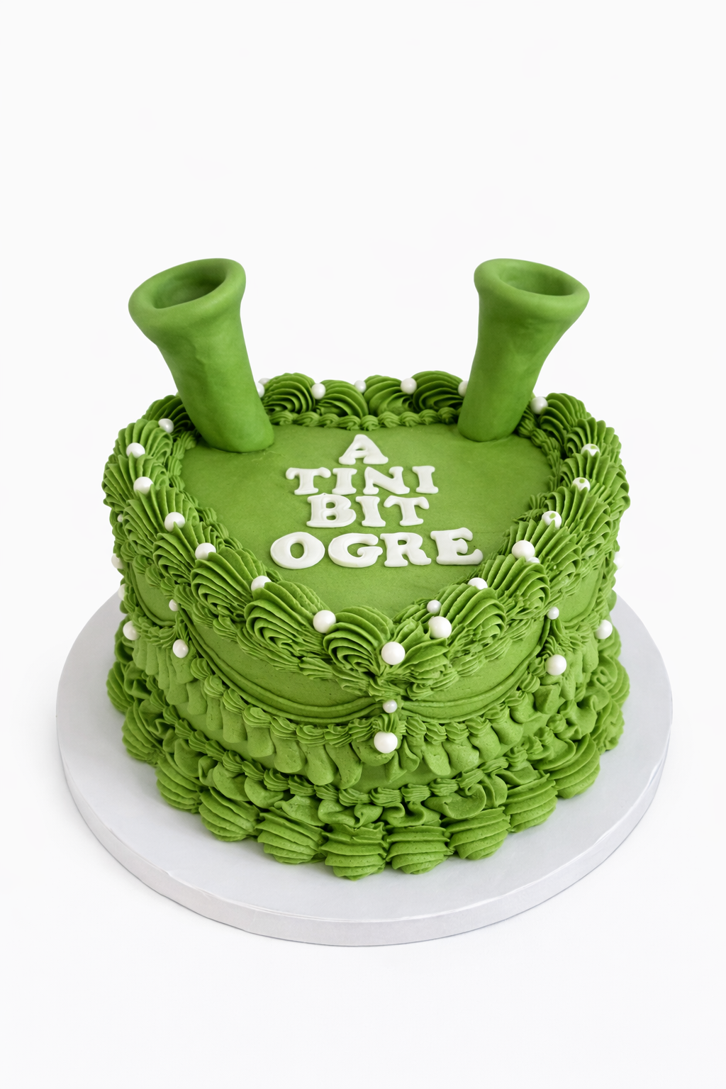 Torta corazón Shrek verde
