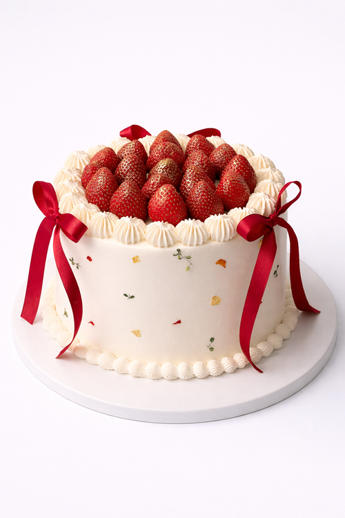 Torta Clasica con fresas y dorado