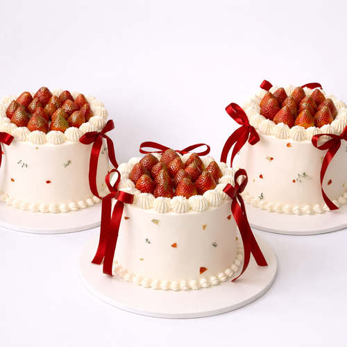 Torta Clasica con fresas y dorado