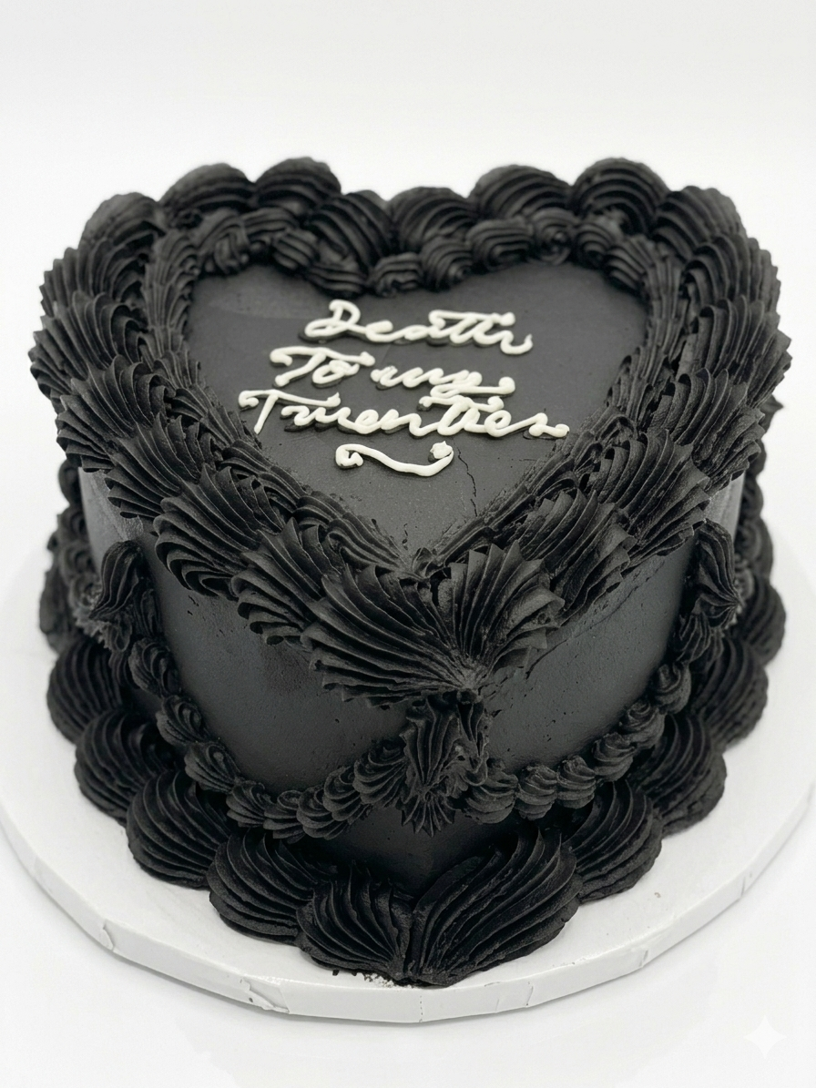 Torta corazon negro clasico 