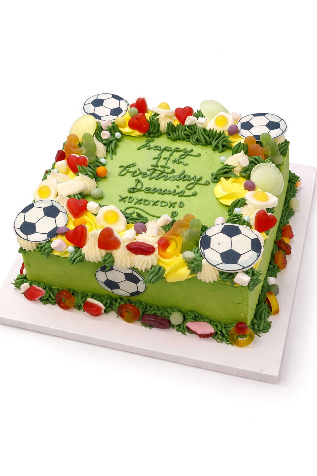 Torta cuadrada futbol dulces 