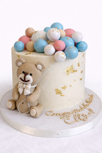 Torta oso con esferas pastel 
