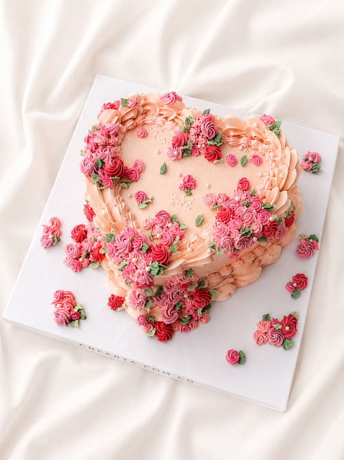 Torta Corazón Floral Vintage Bogotá
