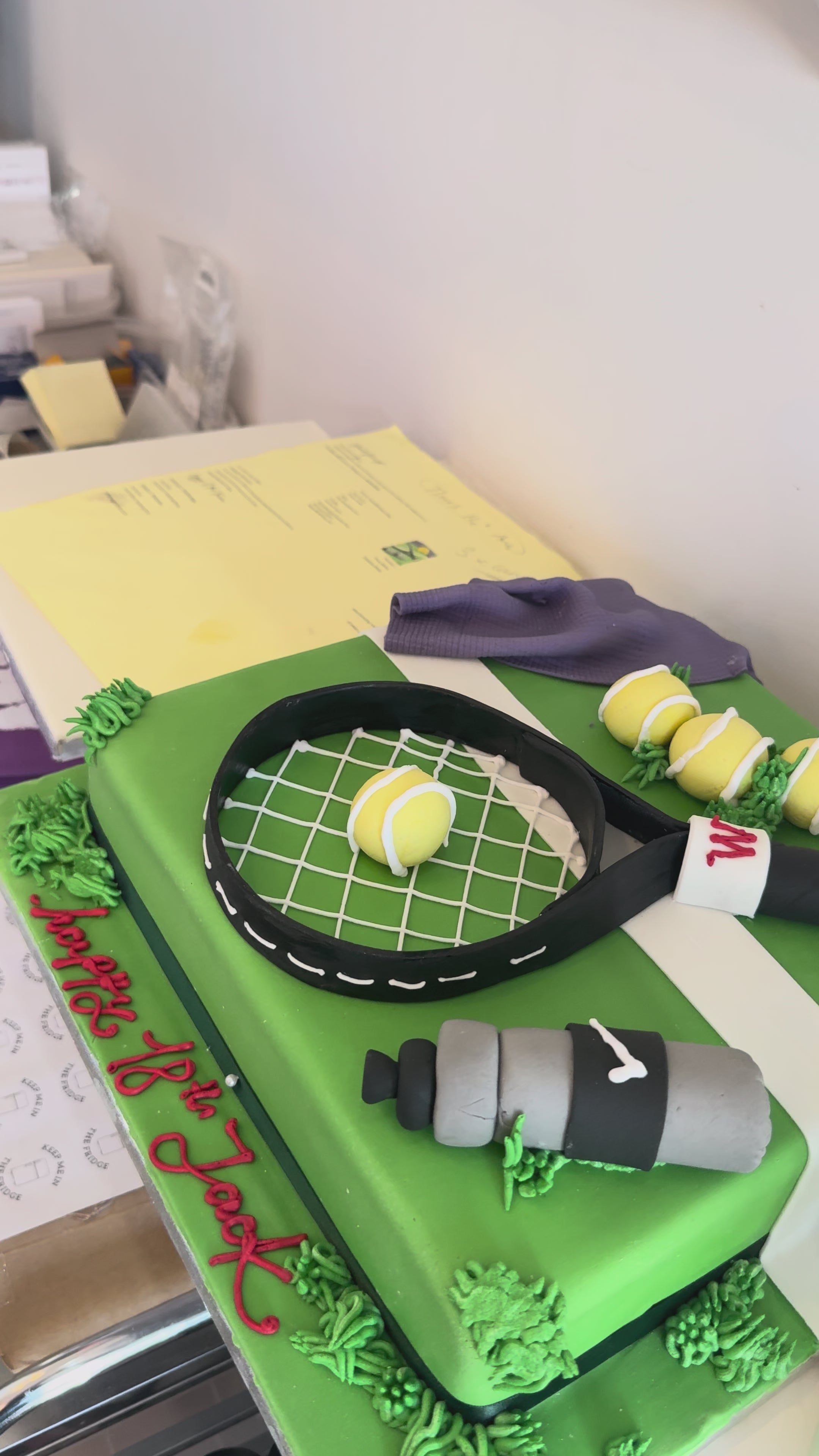 Torta Cuadrada tennis fondant Bogotá