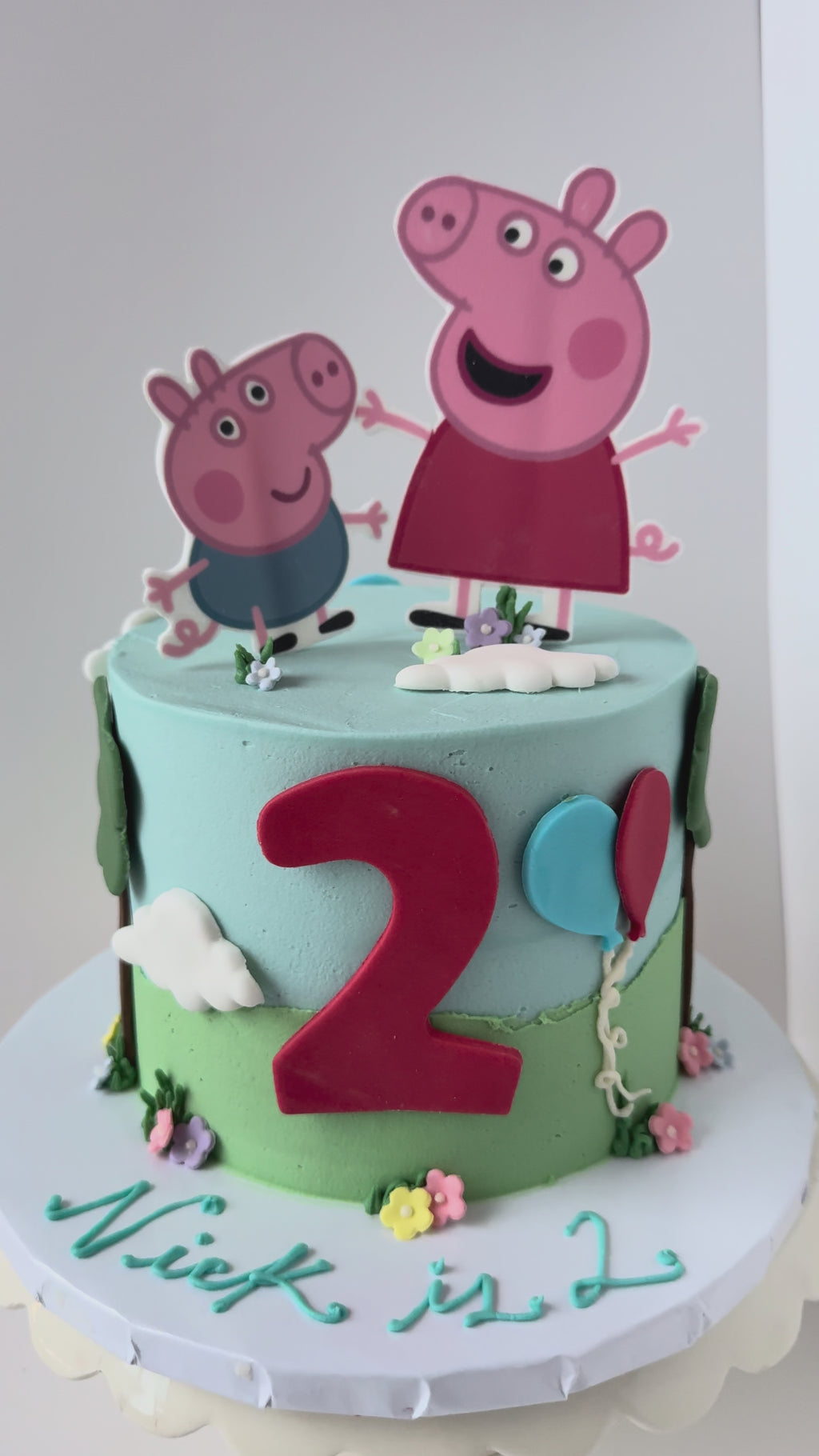 Torta Pepa pig en crema 1 piso