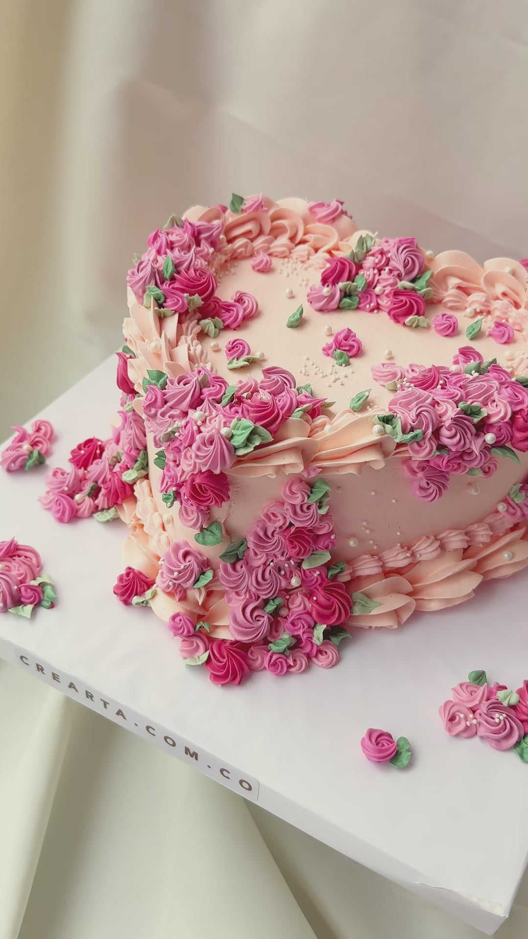 Torta Corazón Floral Vintage Bogotá